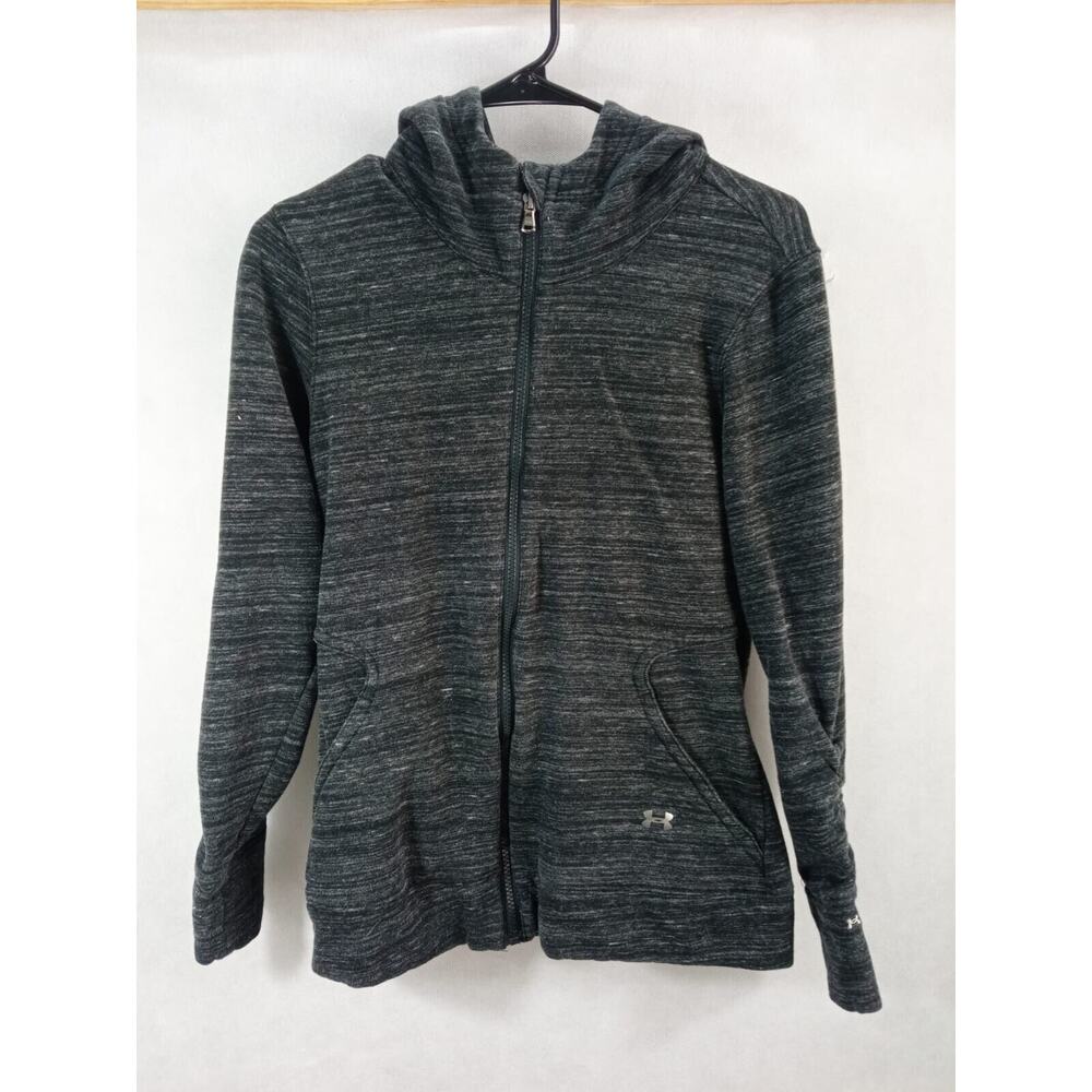 Under Armour Hoodie Womens Medium M Heathered Charcoal Gray Semi Fitted Full Zip